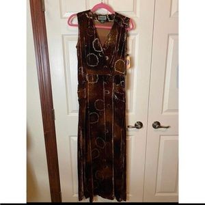 Ladies 2OH Threads Velour Paisley Dress Size Small